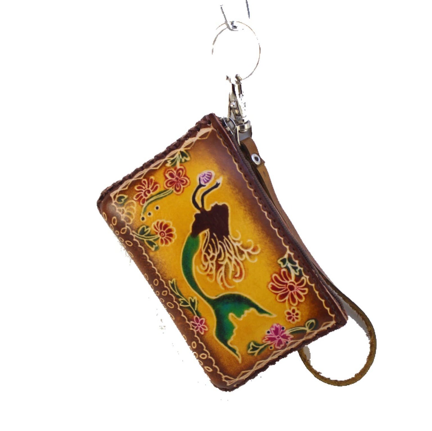 Rectangle Leather Card Wristlet Coin Purse