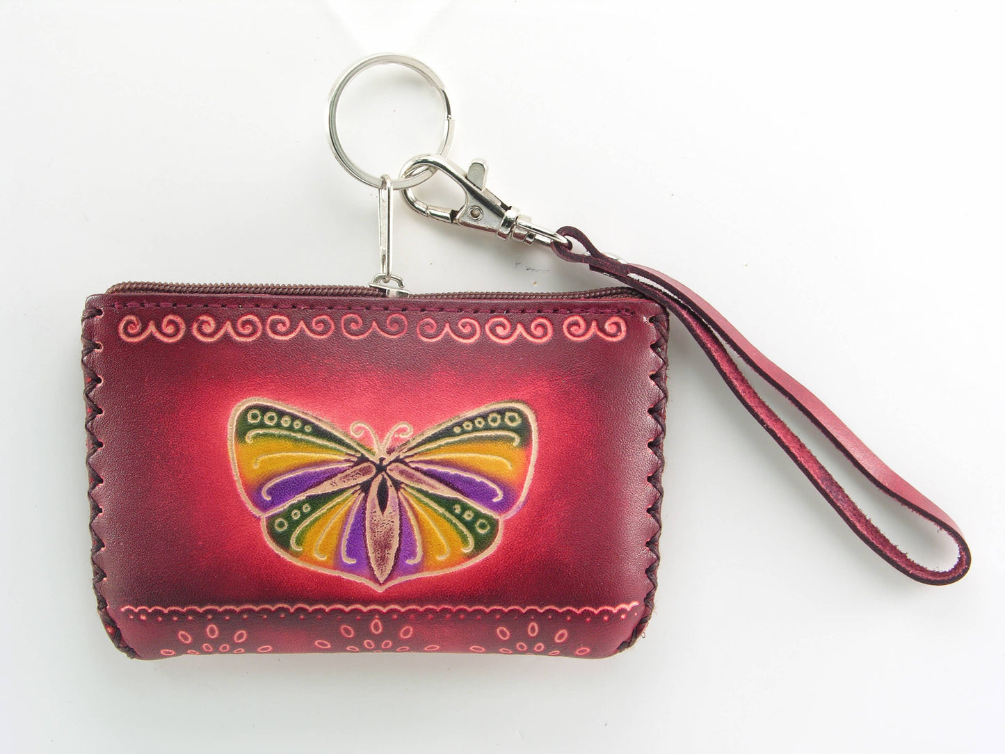Rectangle Leather Card Wristlet Coin Purse
