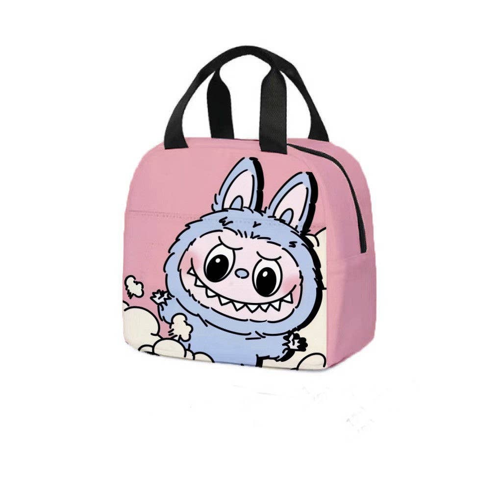 Labubu Cartoon Lunch Bag Insulated Bento Box Tote for Kids