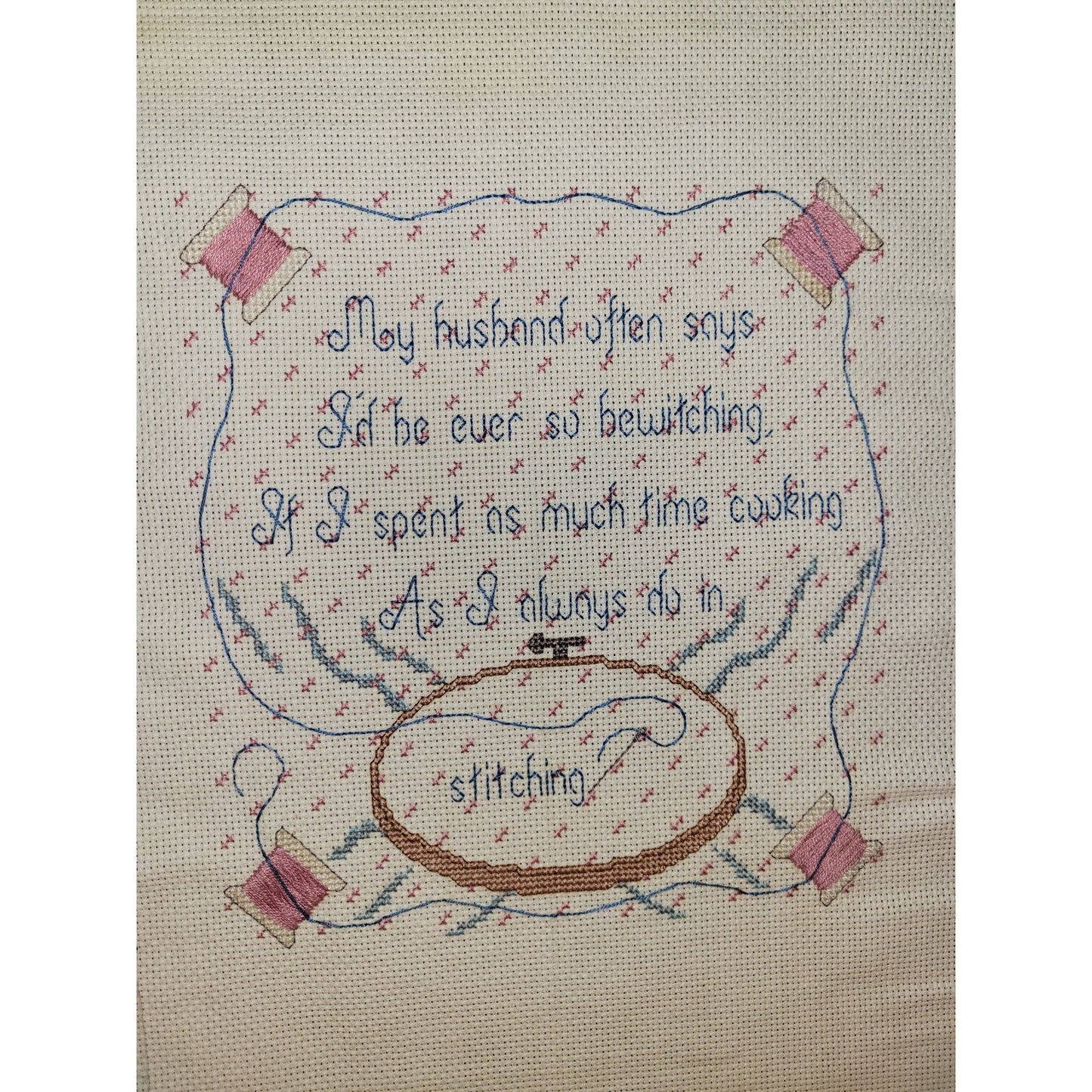 Unframed Vintage Cross-stitched Pieces