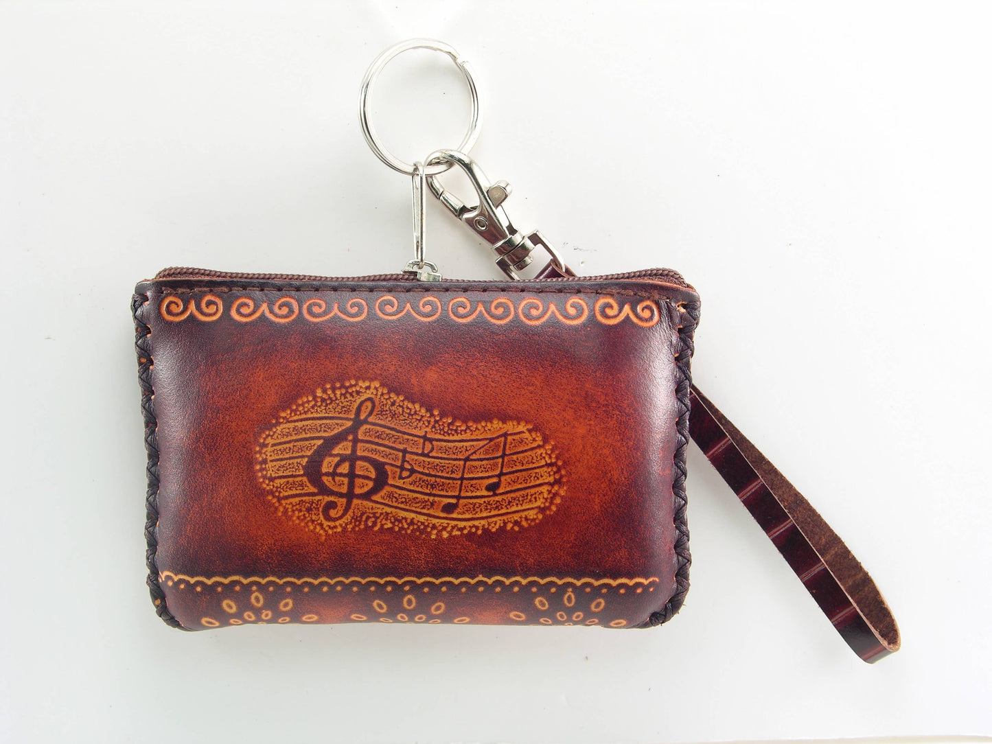 Rectangle Leather Card Wristlet Coin Purse