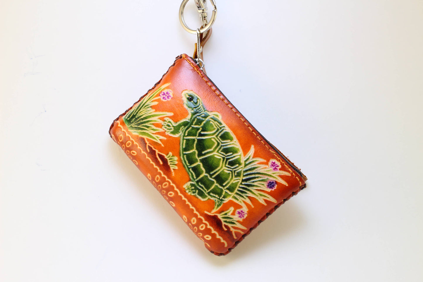 Rectangle Leather Card Wristlet Coin Purse