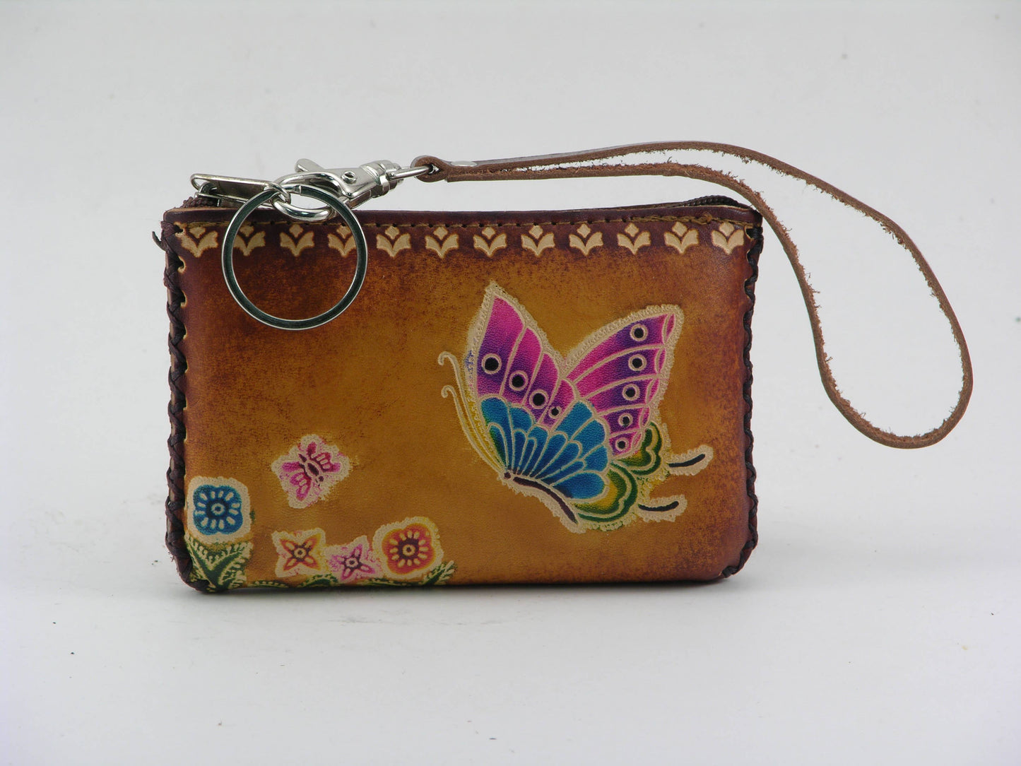 Rectangle Leather Card Wristlet Coin Purse