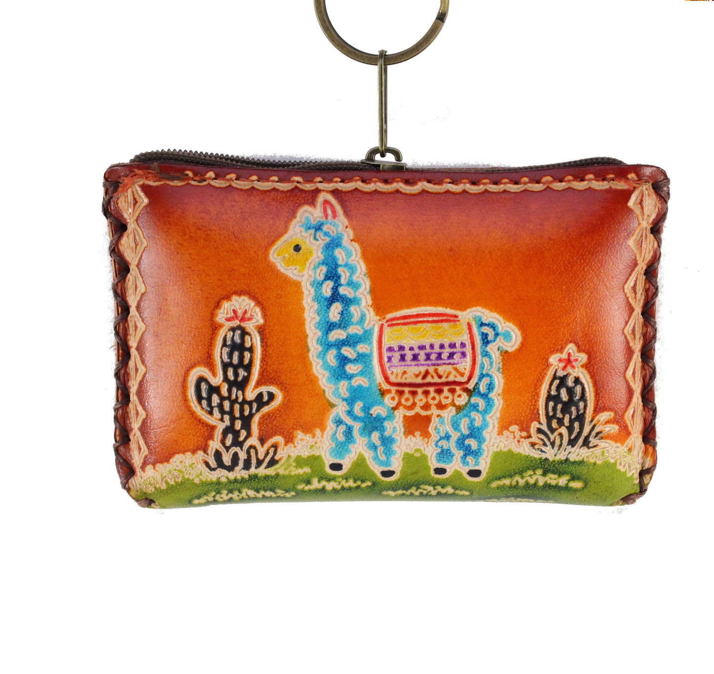 Rectangle Leather Card Wristlet Coin Purse