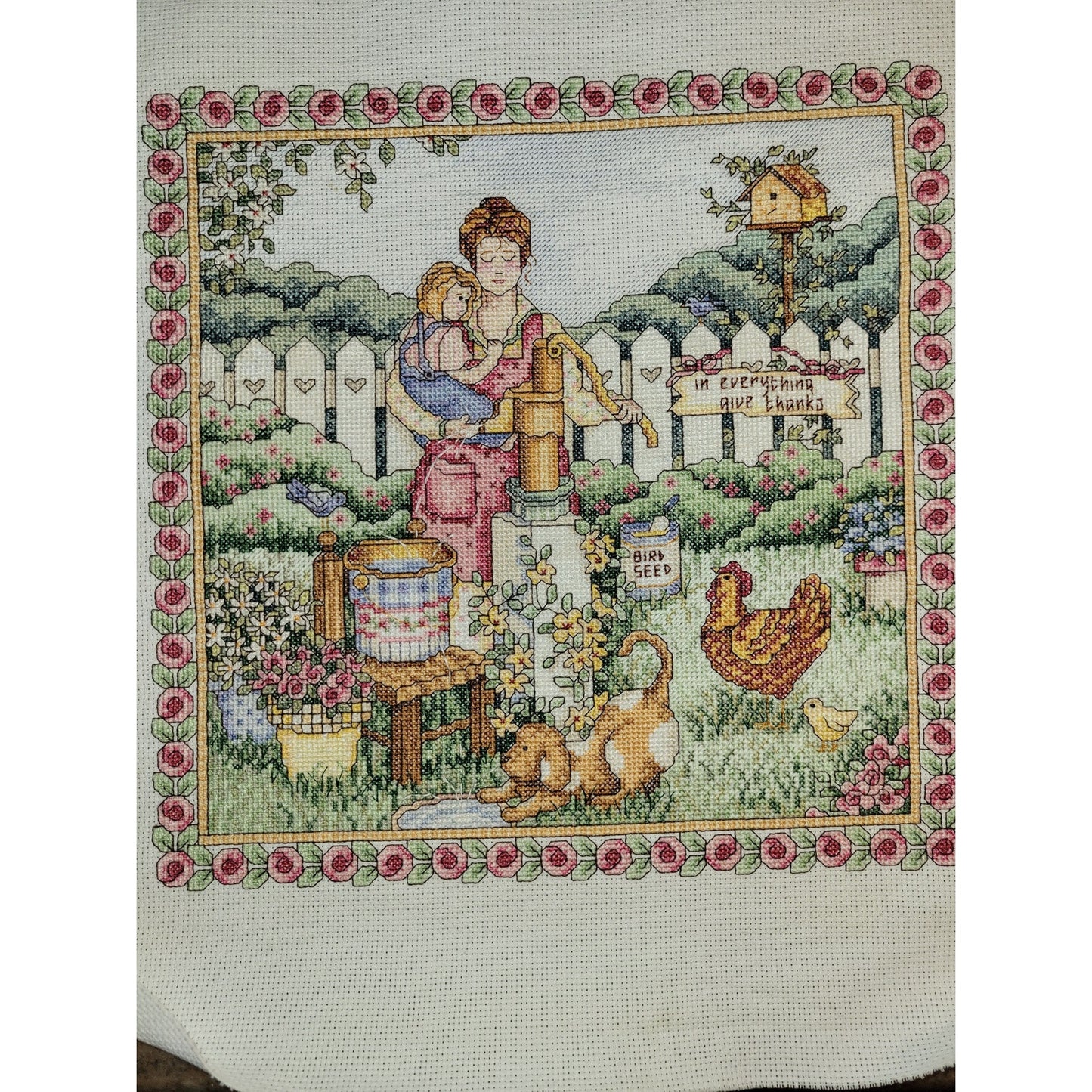 Unframed Vintage Cross-stitched Pieces