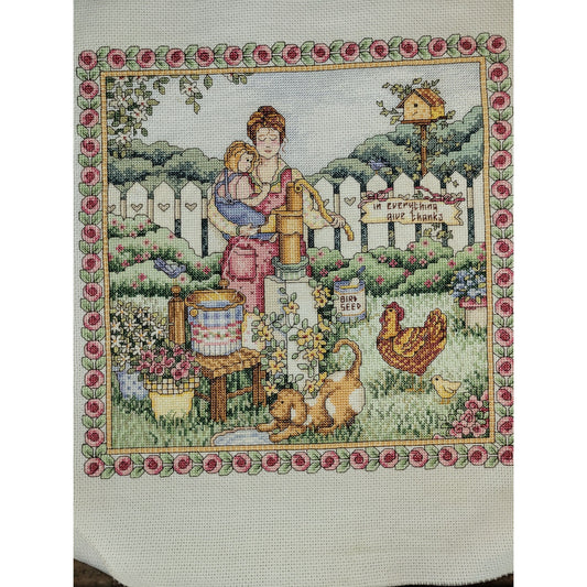 Unframed Vintage Cross-stitched Pieces