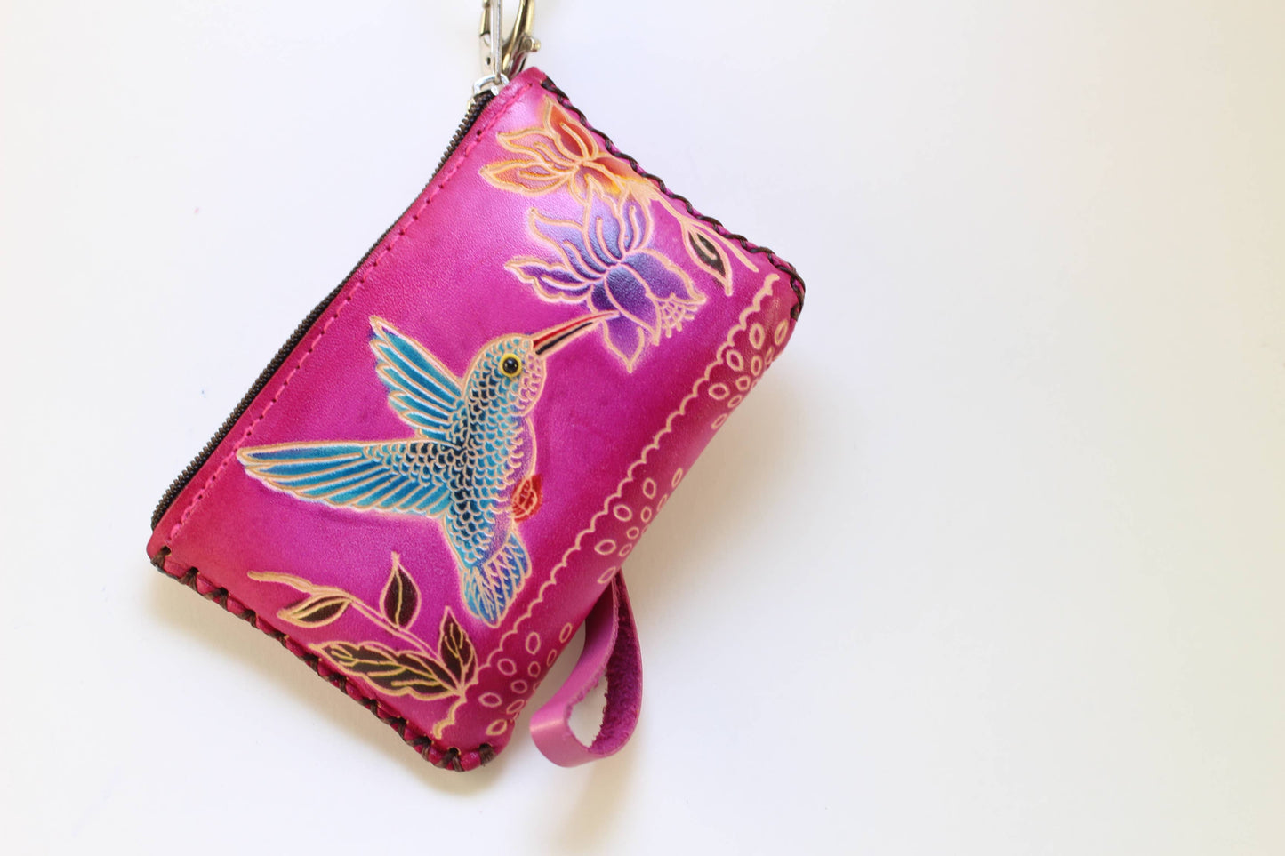 Rectangle Leather Card Wristlet Coin Purse