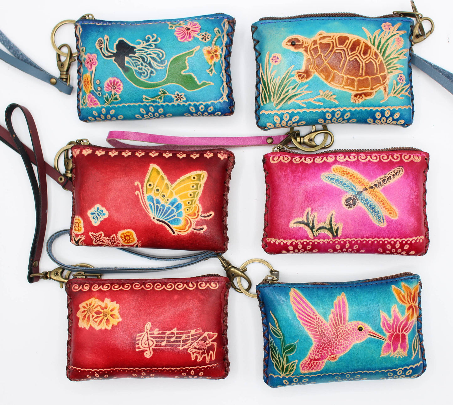 Rectangle Leather Card Wristlet Coin Purse