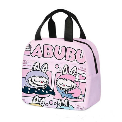 Labubu Cartoon Lunch Bag Insulated Bento Box Tote for Kids