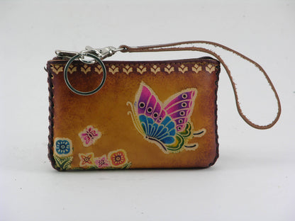 Rectangle Leather Card Wristlet Coin Purse